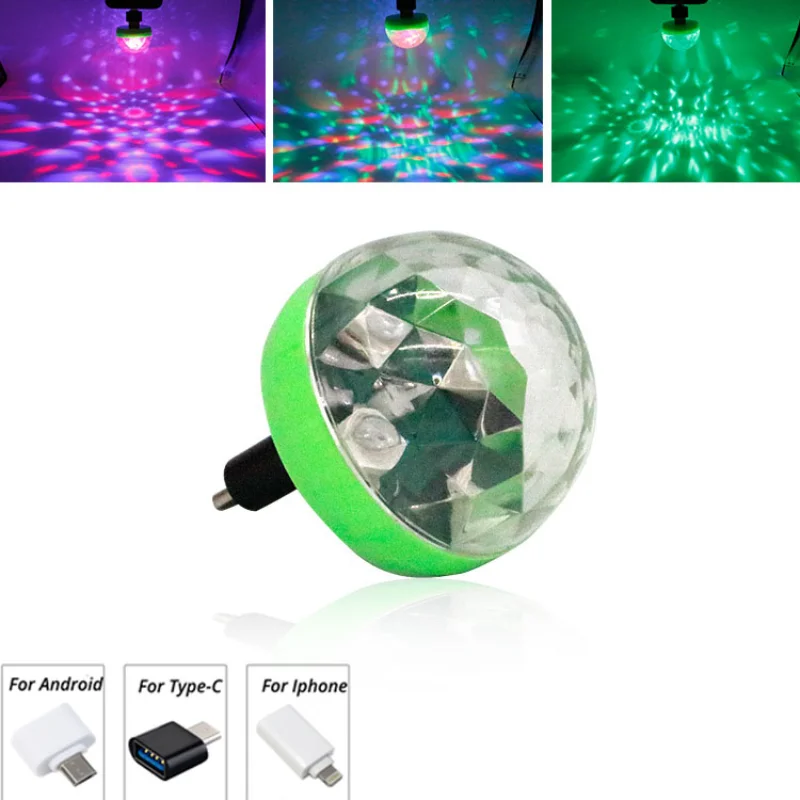 

USB LED Car Atmosphere Lamp Mini Magic Ball Disco RGB Lights Stage Lighting Projector For Holiday Party Room Decor Bar Dj Lamp