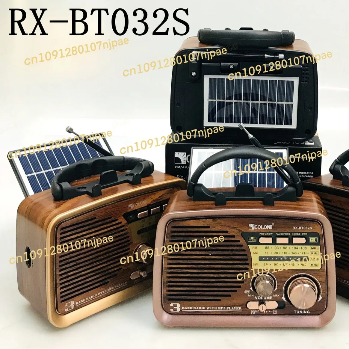 Radio Bluetooth enfichable multi-bande solaire, haut-parleur audio portable rétro, radio pour personnes âgées