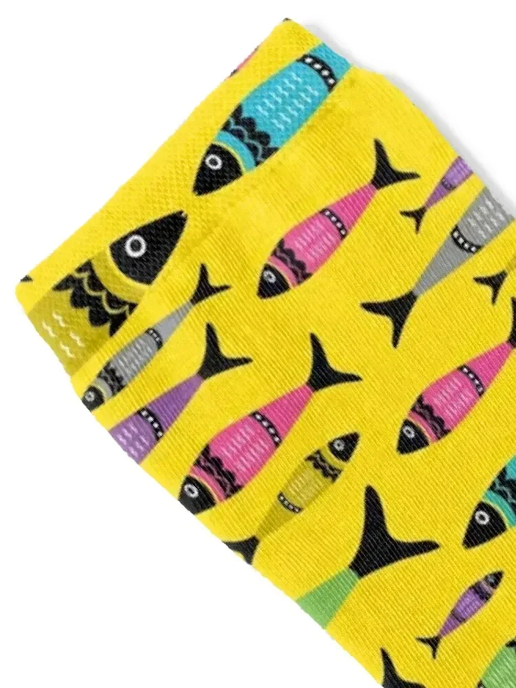 Colorful Sardine Fish Print Socks tennis Crossfit Socks For Girls Men's