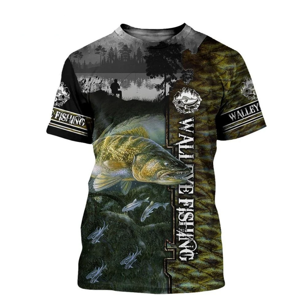 Summer Men's T-shirt Carp Fishing 3D Print T-shirt Men Fashion T-shirts Kids Hip Hop Tops Tees Men's Clothing Y2k Tops Boy