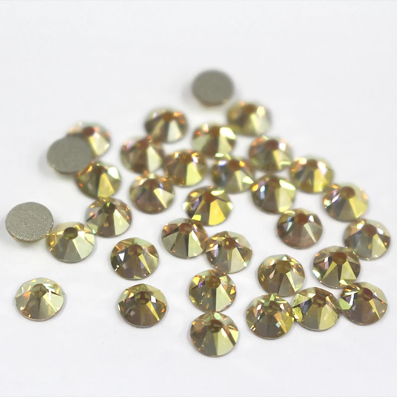 Diamantes de imitación de 8 caras grandes y 8 pequeñas, diamantes de imitación de calidad 5A, 2088 de corte, parte posterior plana sin fijación