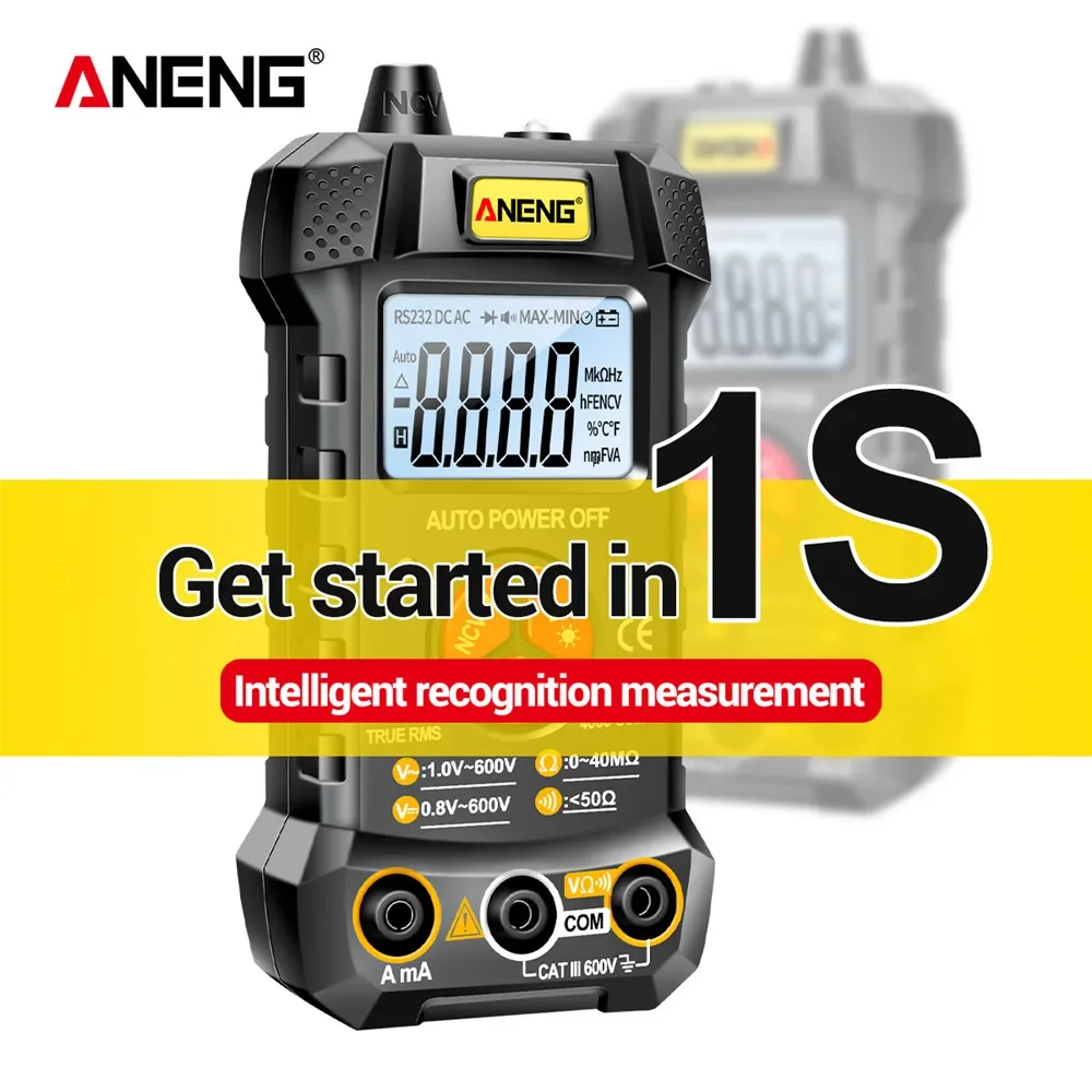 ANENG M167 l Multimeter Digit Intelligent Anti-burn Tester 4000counts Multimetro True Rms Tranistor Meter with NCV Data Hold To
