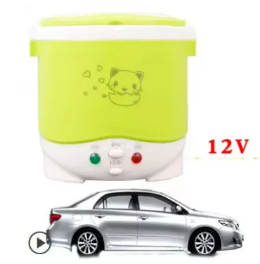 NONE 12V 24V Mini Reiskocher Auto LKW Suppe Brei Kochmaschine Dampfgarer Heizung Lunchbox Mahlzeit Heizung wärmer 1L / 2L 6