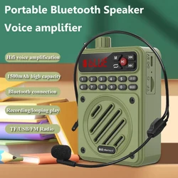Mini Portable Bluetooth Speaker Hifi Sound Voice Amplifier HD Recorder with LED Display Support FM Radio TF Card U Disk MP3 Play