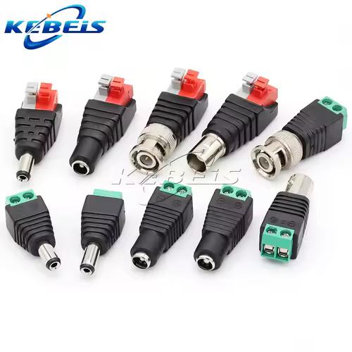 2/5/10PCS DC 12V Male Female BNC Connectors 5.5*2.1mm/2.5mm Welding-Free Power DC Plug Adapter Jack Sockets For LED CCTV Camera - Image 4