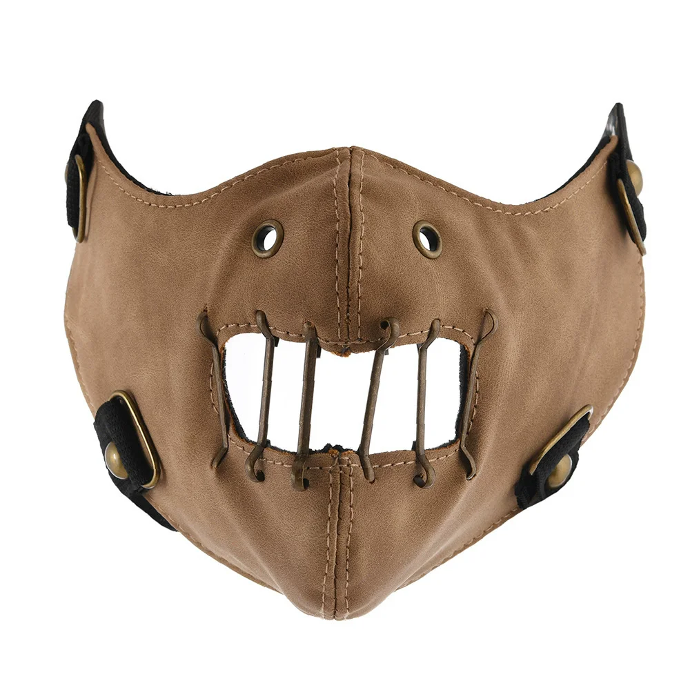 New Halloween Mask Punk Rock Face Mask for Stage Performance Gothic Cosplay Half Mask Streetwear Grunge Accessory