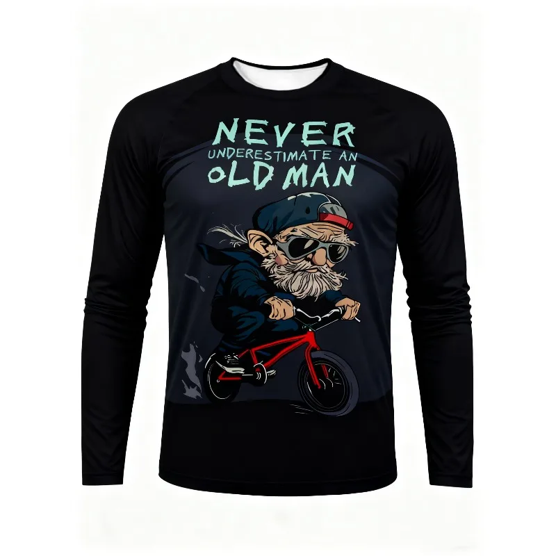 

BMX Old Guy Rocks The Streets! 'Don't Underestimate The Veteran' Cute Contrast 3D Printed Breathable Quick-dry Cycling Jersey