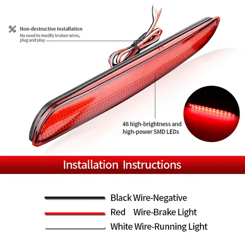 Imagen 2 del producto 1 par de luces LED reflectoras de freno trasero lámpara antiniebla para Mazda 3 2010 2011 2012 2013 2014 2015 lámpara de advertencia de parachoques trasero accesorios de coche