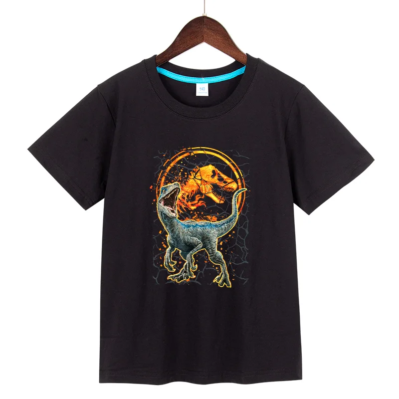 Jurassic World Two Blue Raptor Magma Children T-shirt Tops Tees Summer Cotton Boys Girls Clothes Short Sleeve T shirt
