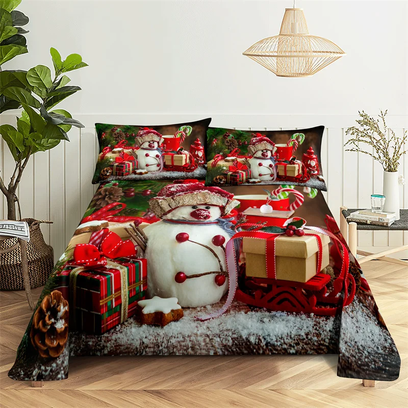 

Christmas Bed Sheet Set Bedding Set Bed Flat Sheet Christmas Decorations Girl Bedsheet Bedding King Bed Sheets and Pillowcases