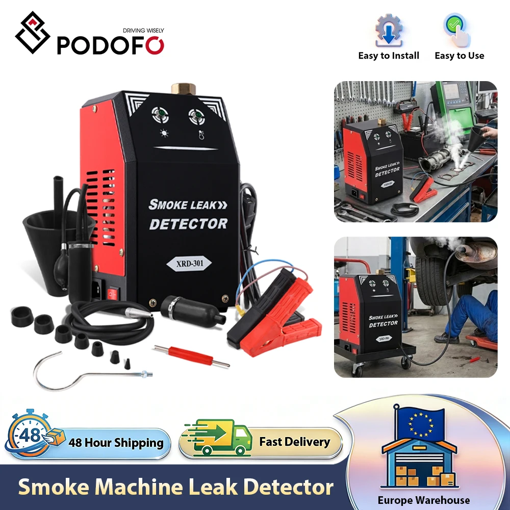 Podofo Auto Rookmachine Lekdetector Ingebouwde Luchtpomp 12V DC EVAP Vacuüm Diagnostische Tester voor Pijpsysteem en Autoreparatie