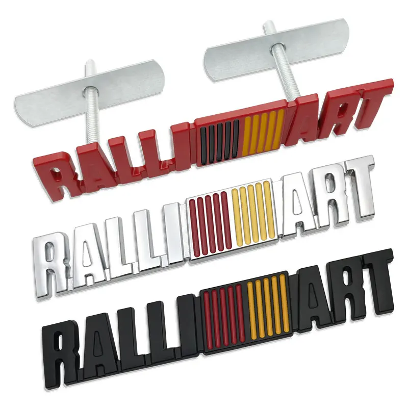 3D Metal Car Styling RalliArt Front Grille Emblem Sticker Car Trunk Badge For Mitsubishi RalliArt Lancer Ralli Art 9 10 Asx