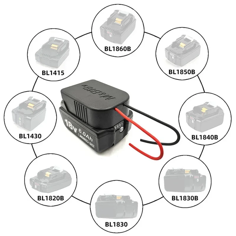 Li-ion Battery Power Supply Mount Connector DIY Adapter Dock Holder For Makita BL1830 For Bosch 14.4V-18V Lithium Battery BAT618