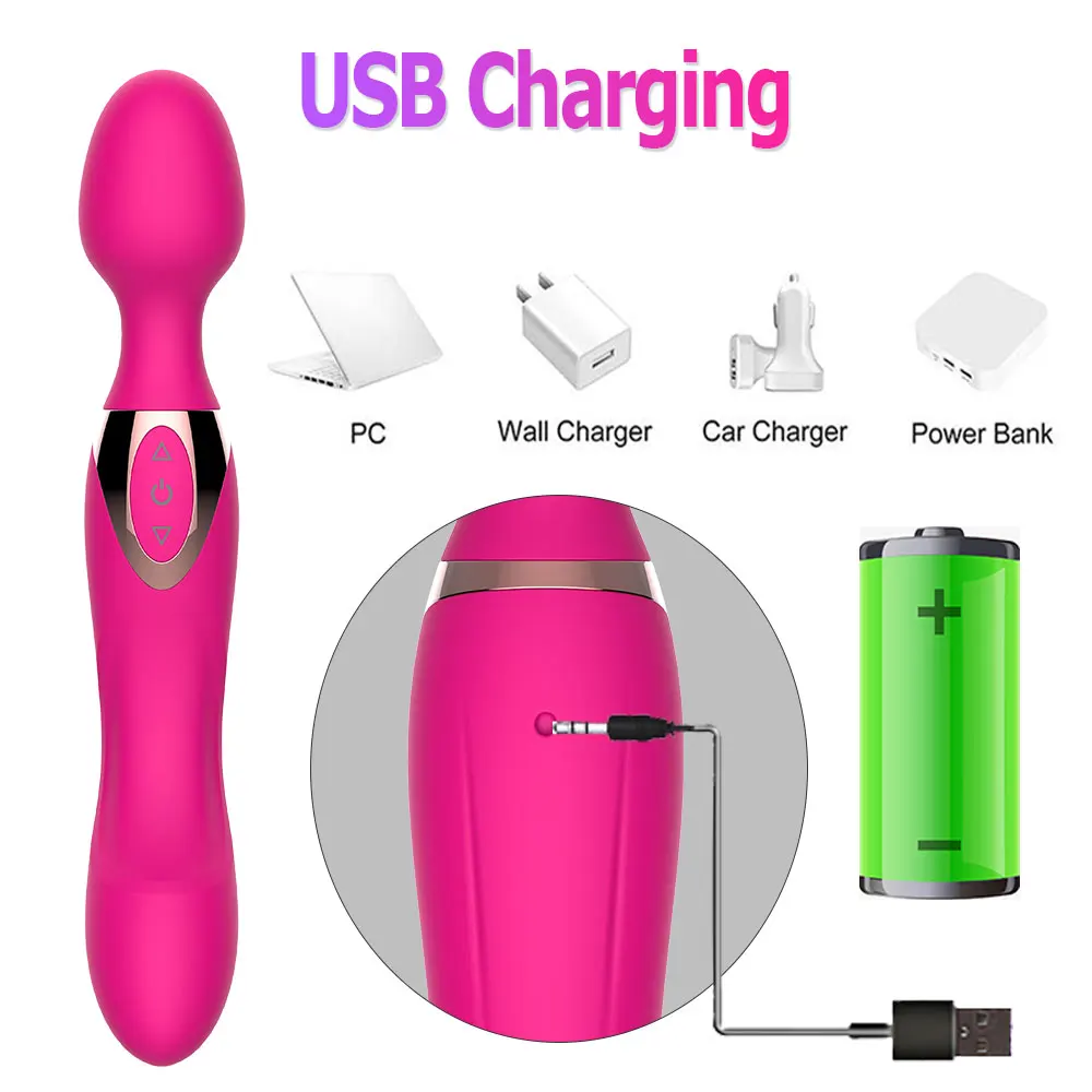 2024 power 10 speed Big Vibration for Women Dual Heads Vibration AV Wand Body Massager Sex Toy For Woman Female Sex Products