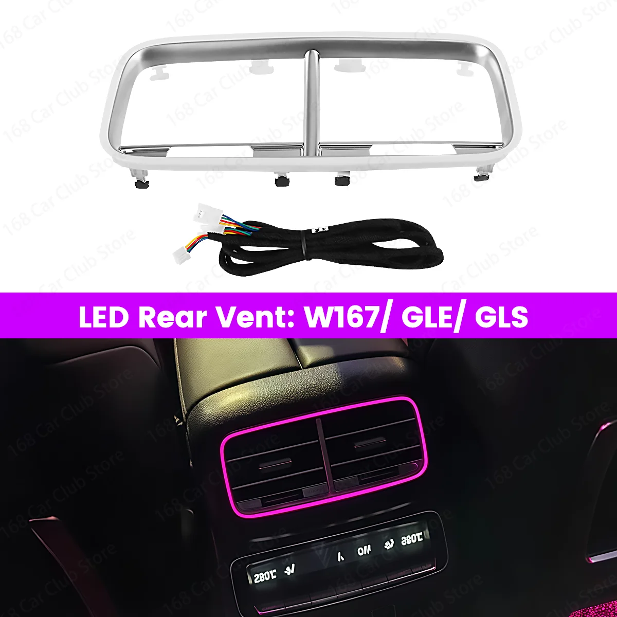 

64 Colors Ambient Light Rear Air Vents For Mercedes Benz GLE GLS W167 GLE53 GLS63 Coupe Modification Lighting Decorative Lamp