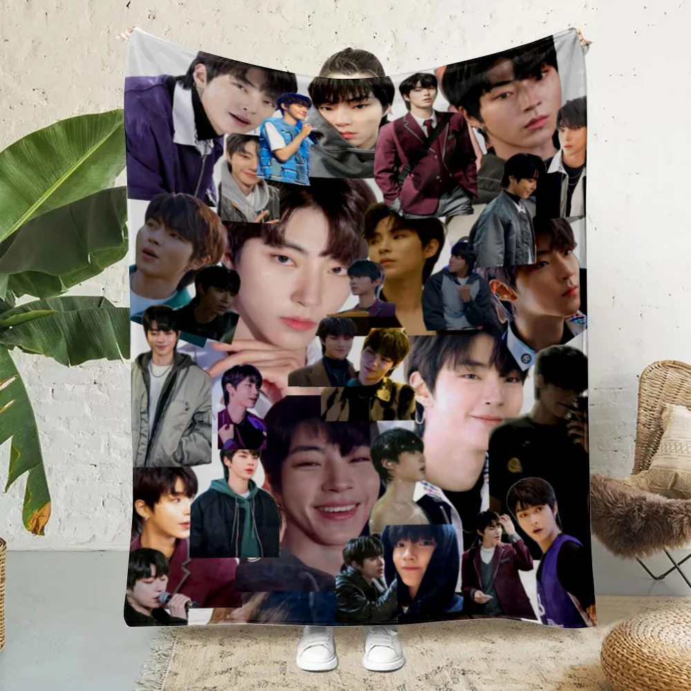 Hwang in Youp Cha EunWoo Printed Blanket Picnic Blankets Warm Blanket Soft and Comfortable Blanket Home Travel Birthday Gift