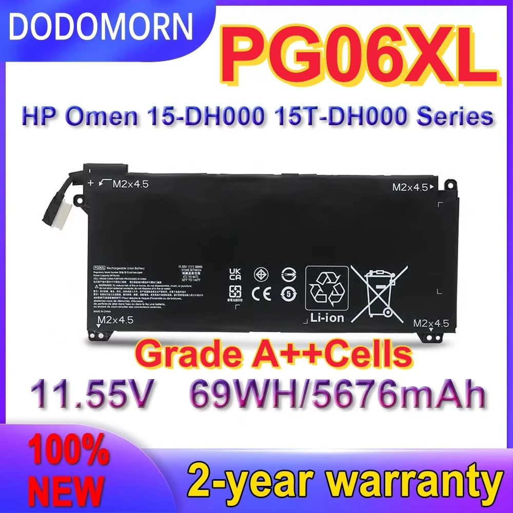 Batería PG06XL de alta calidad para HP Omen 15-DH 15-DH0XXX 15T-DH000 15T-DH100 15-DH1010CA TPN-C143 HSTNN-DB9F L48431-2C1 L48497-00