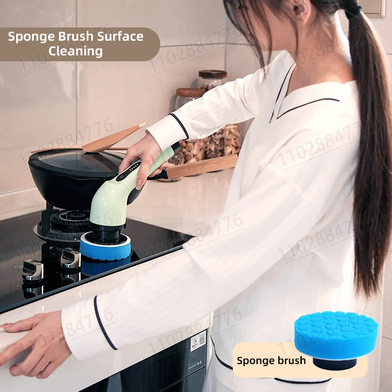 9 In 1 Electric Cleaning Brush Motorized Rotary Cleaning Scrubber Tool Living Room Kitchen Bathroom Cleaning Tool