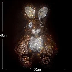 Fashion rabbit iron-on diamond patch DIY subsidy patch iron on sweater T-shirt jacket decorative large patch