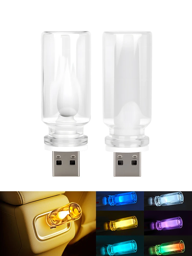 

Car USB Ambient Light Glass 5V 1W 7 Colours Ambient Lamp Car Touch LED Night Light Interior Ambient Lighting Auto Decoration