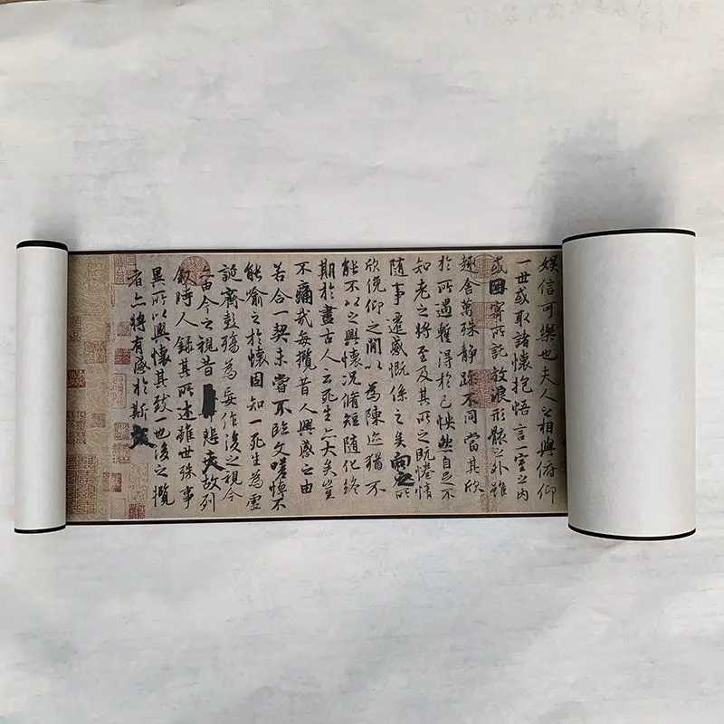 Lanting Prologue Scroll Painting 1:1 Full Picture Decorative Painting Line Calligraphy Wang Xizhi HD Reproduction