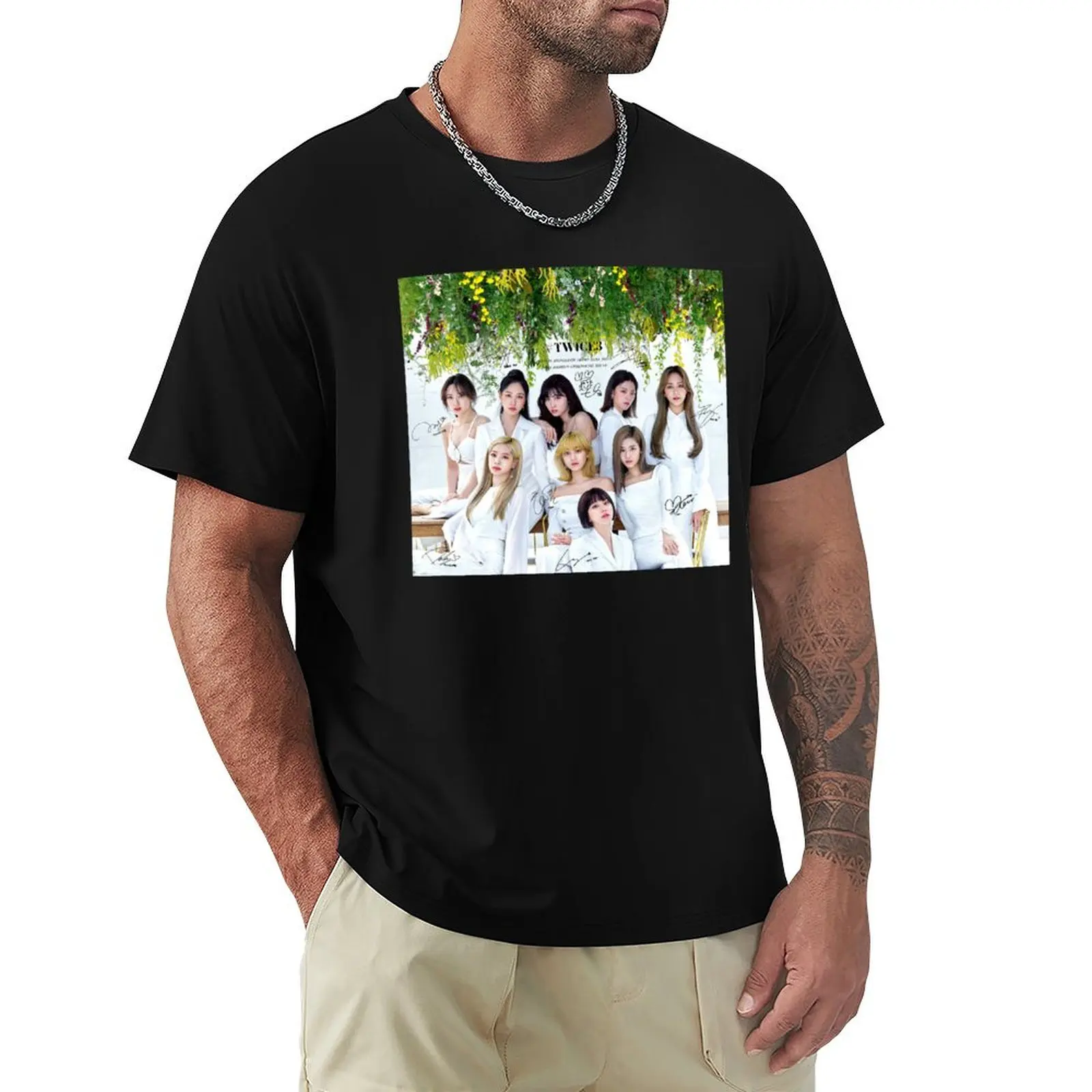 TWICE ???? - TWICE#3 (With PRINTED Autographs) | Design #1 T-Shirt summer top street wear blanks mens workout shirts