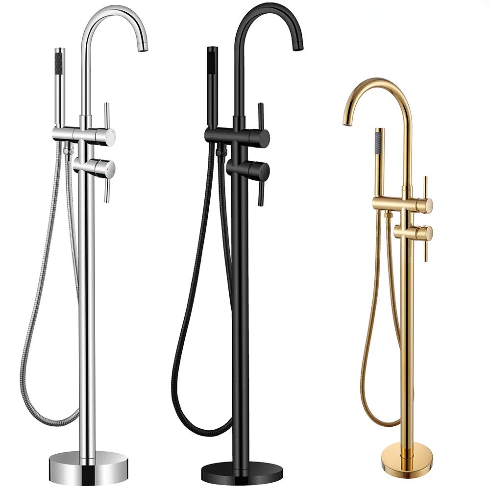 Bathroom Accessories, Bathroom Hot and Cold Floor Standing Faucet, Mixing Valve