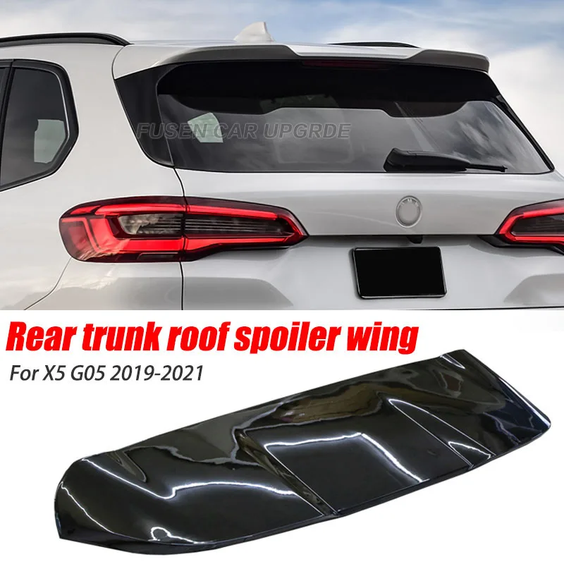 For BMW X5 G05 Spoiler Wing Auto Rear Top Trunk Extensio Tuning Cover Trim ABS Plcstic X5m 2019-2022 Gloss Black Car Accessories