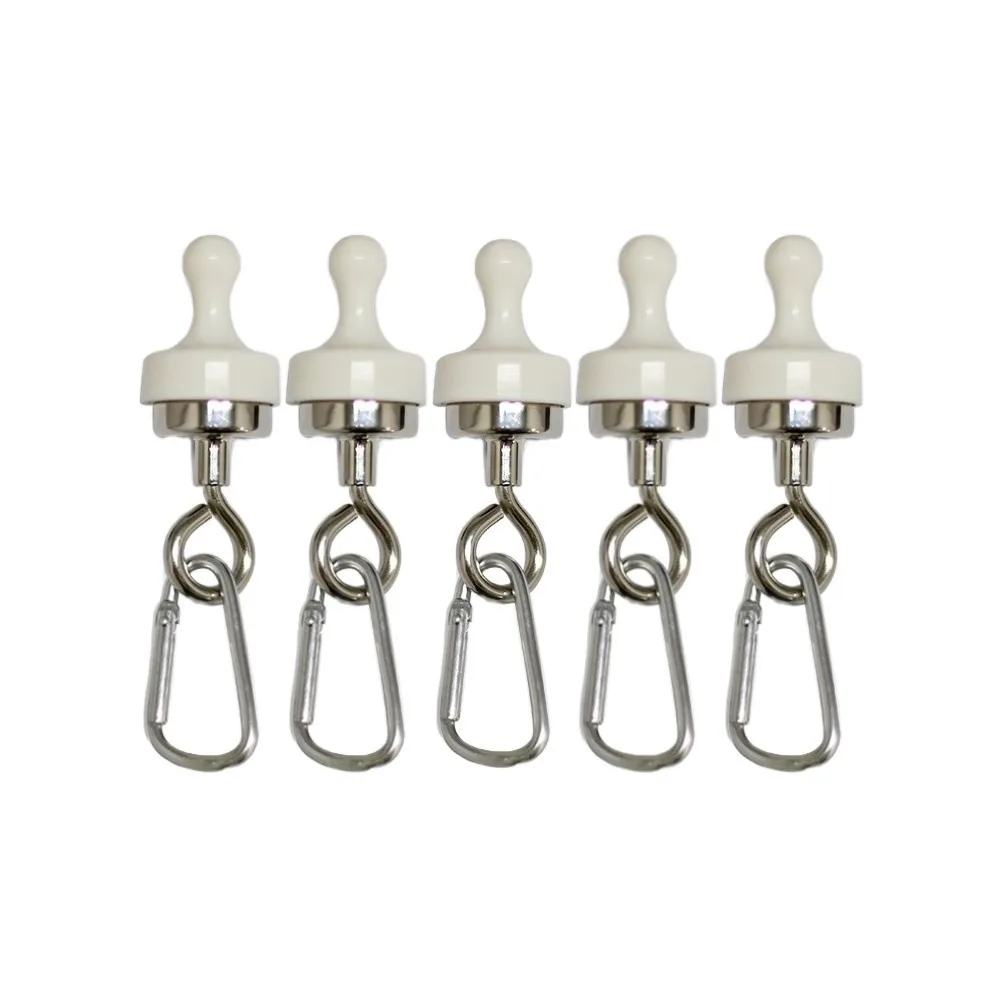 

5pcs Fasteners Magnetic Tent Hook Reusable Tighten Camping Lights Hook Windproof Durable Tent Hanging Light Clip