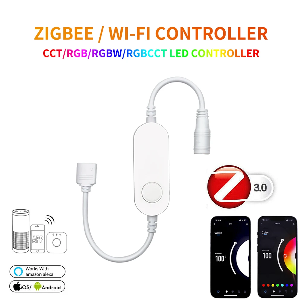 

Tuya Smart LED Controller Wifi Zigbee Alexa Google Assistant Alice APP Remote Voice Control Wireless Dimmer for LED Strip Light