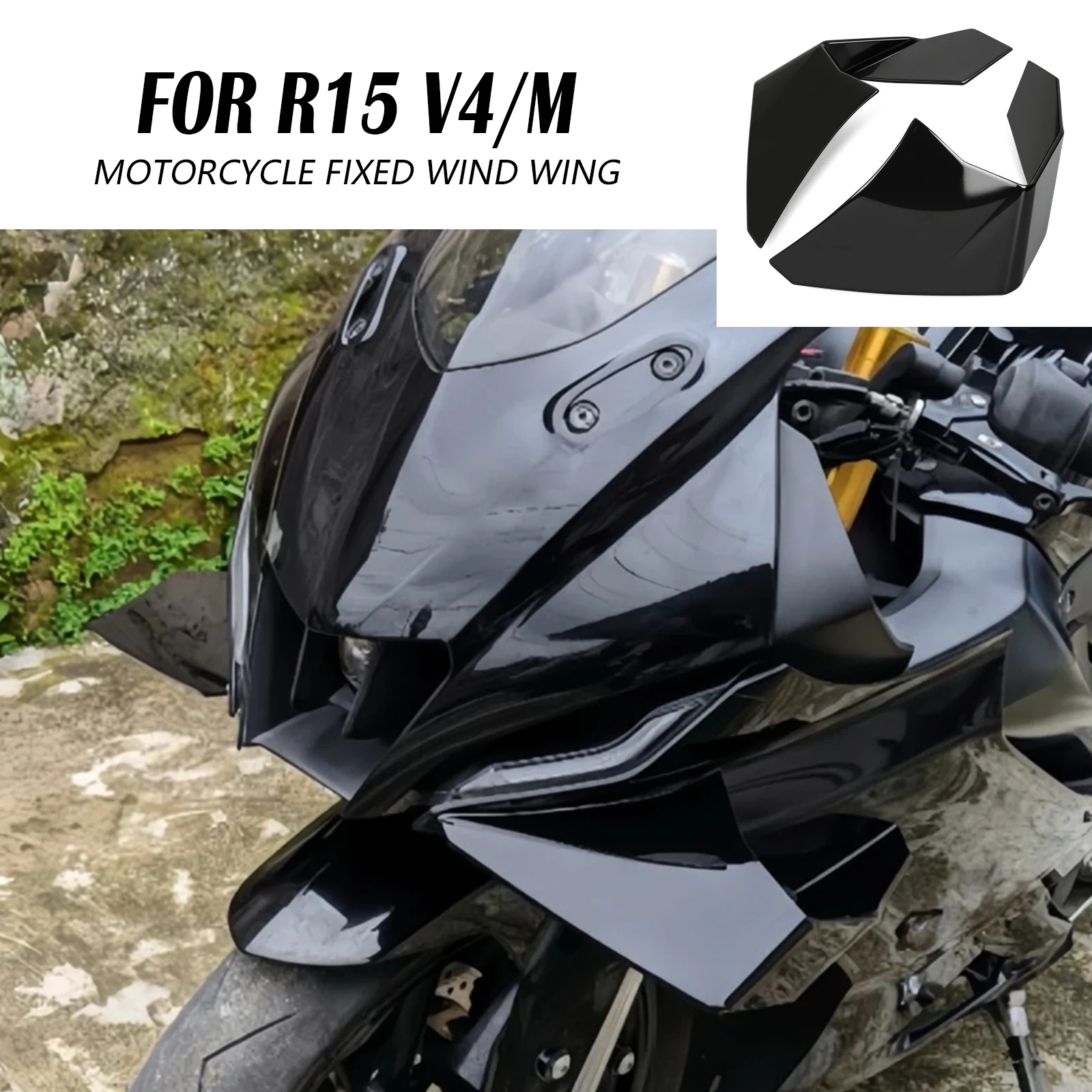 

For yamaha YZF-R15 R15 V4 R15M New Motorcycle Downforce Naked Frontal Spoilers Winglet Aerodynamic Wing Front Spoiler Kit R15 V4