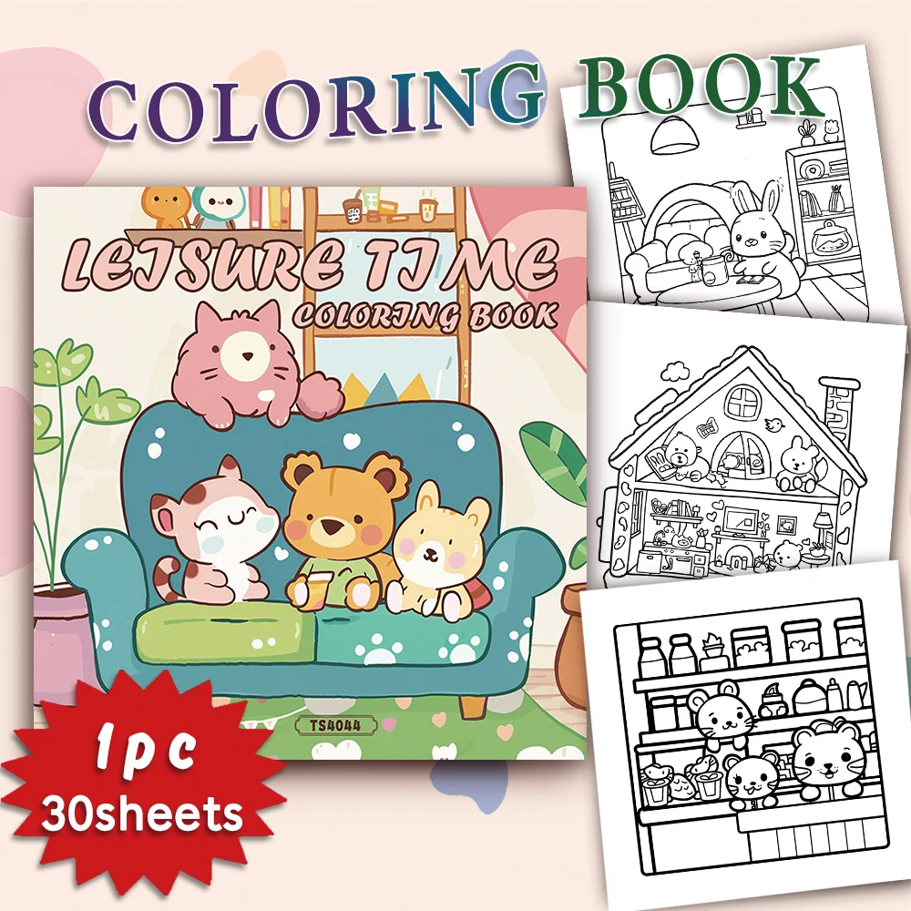 

Симпатичная книжка-раскраска, 30 листов разных узоров 8,3x8,3 дюйма, 100 г/кв., расслабляющая и дестрессовая, пасхальные праздничные подарки ко Дню святого Валентина