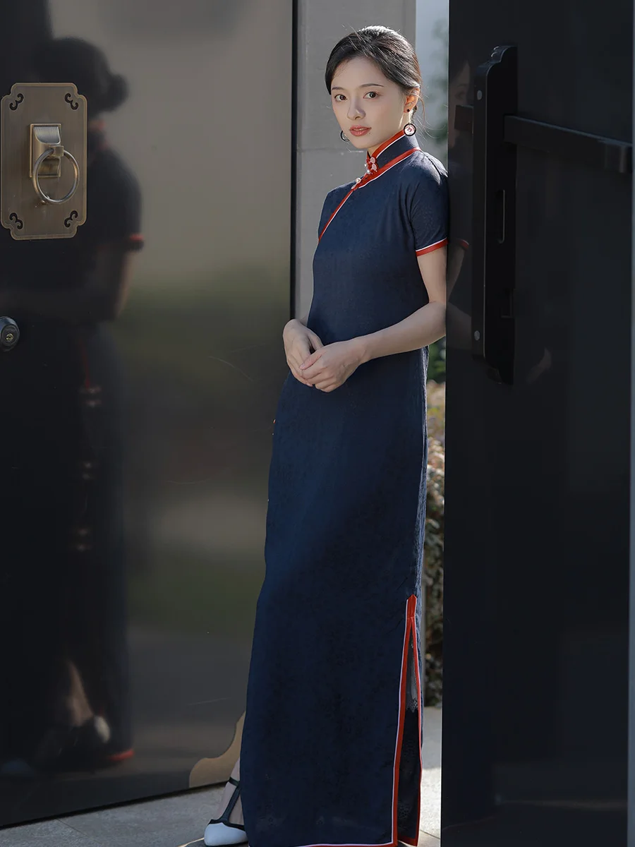 

Ретро-платье с цветочным узором, повседневное, из полиэфирного волокна, с завышенной талией, в традиционном китайском стиле...