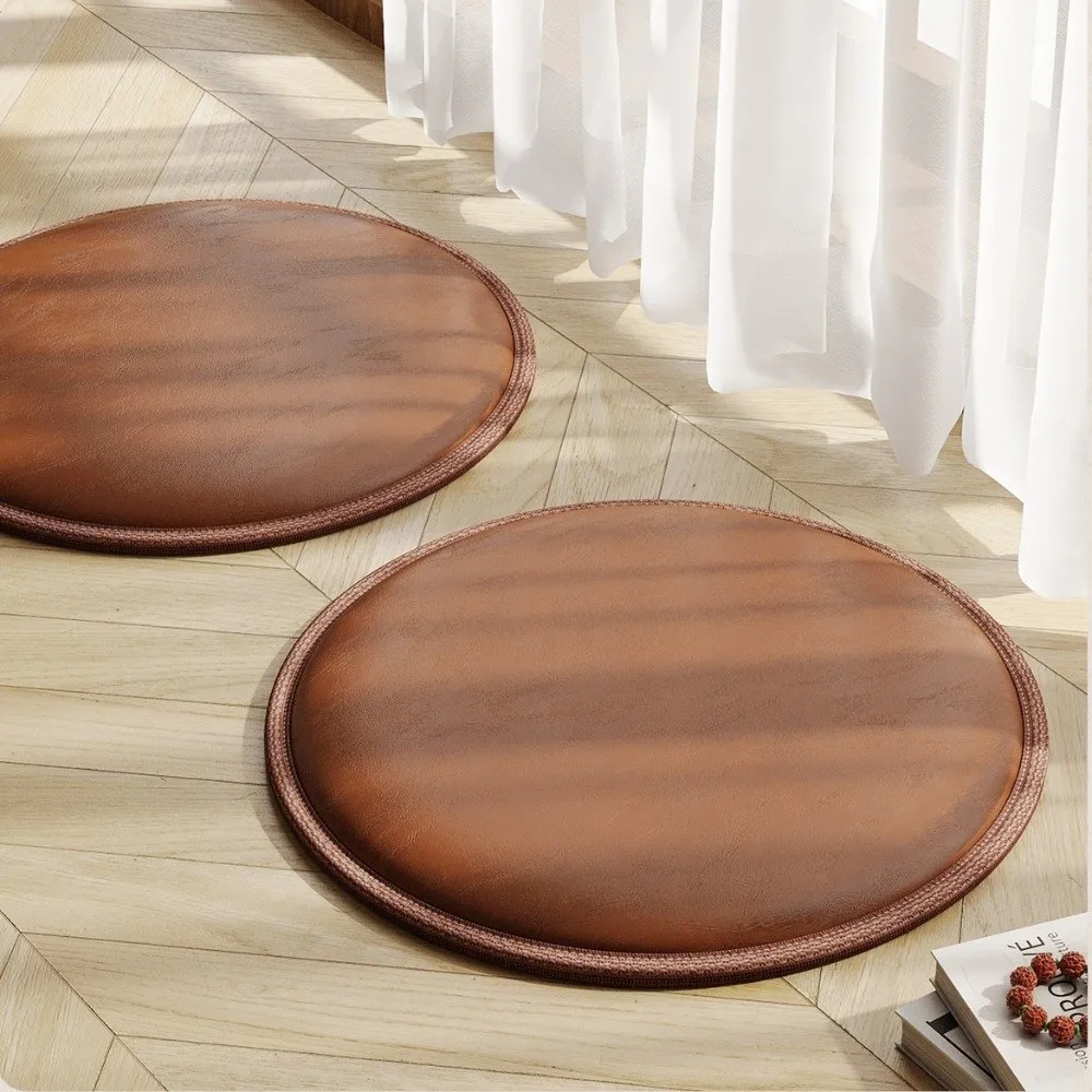 Zafu Dickes Lederkissen Weiches Rutschfestes Rundes Sitzkissen 35/40cm Wasserdichtes Esszimmerstuhlkissen Tatami