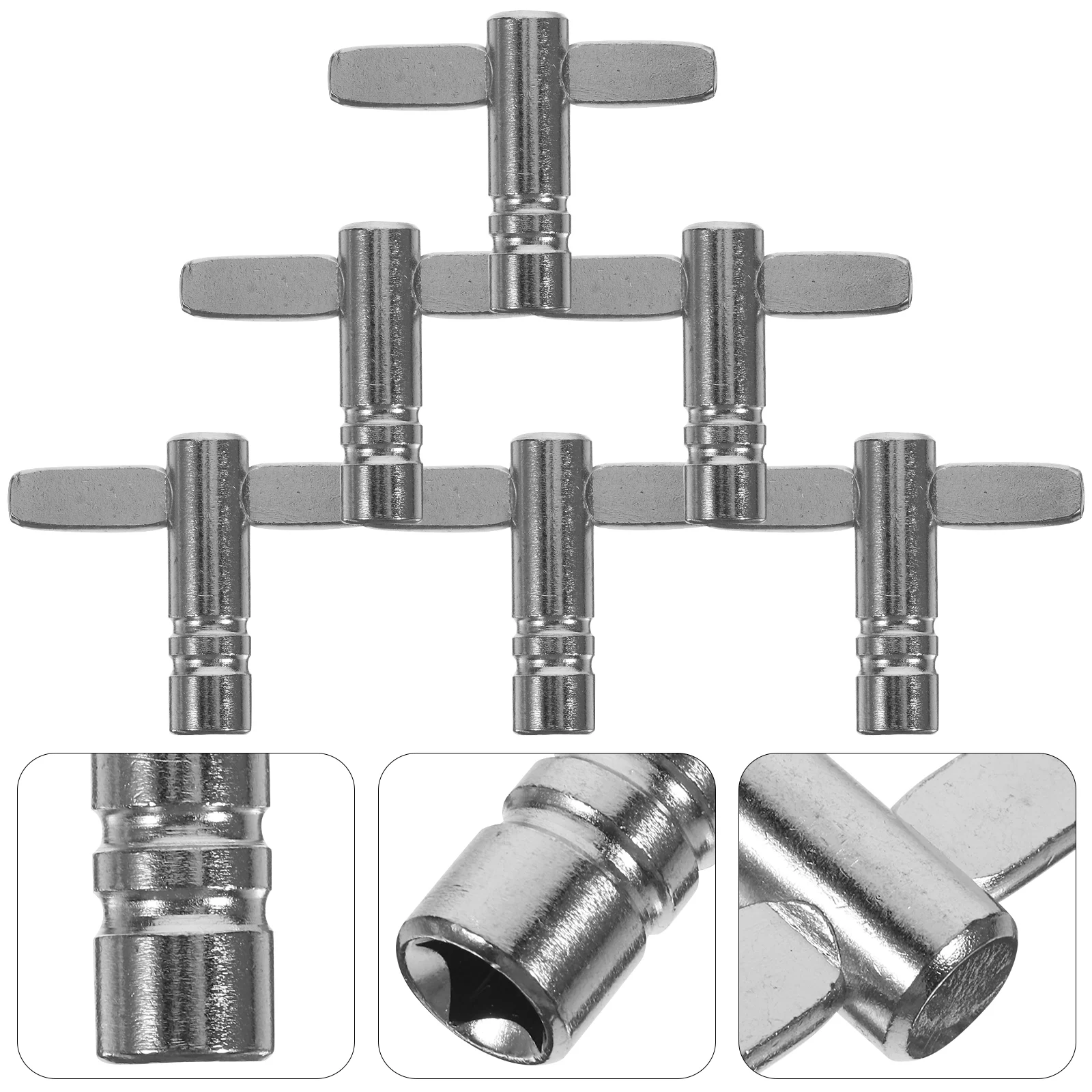 

6 Pcs Drum Wrench Instrument Tool T-Shaped Keys Percussion Parts Tuning Regulator Stainless Steel Repair Tools Set Adjustment