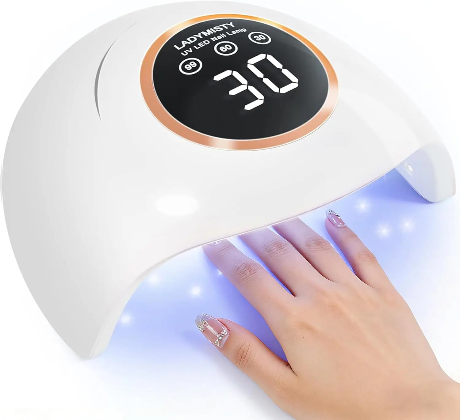 

72W UV LED Nail Lamp with 18 Beads, 3 Timer, LCD Display & Auto Sensor - Professional Gel Polish Dryer