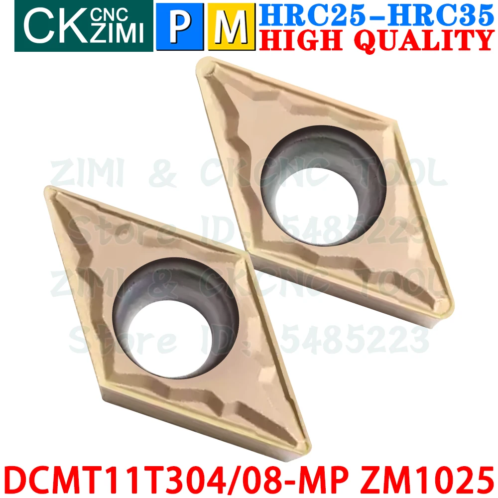 DCMT11T304-MP DCMT11T308-MP ZM1025 Carbide Inserts External Internal Turning Insert Tools DCMT 11T3 CNC Metal Lathe Cutter Tools