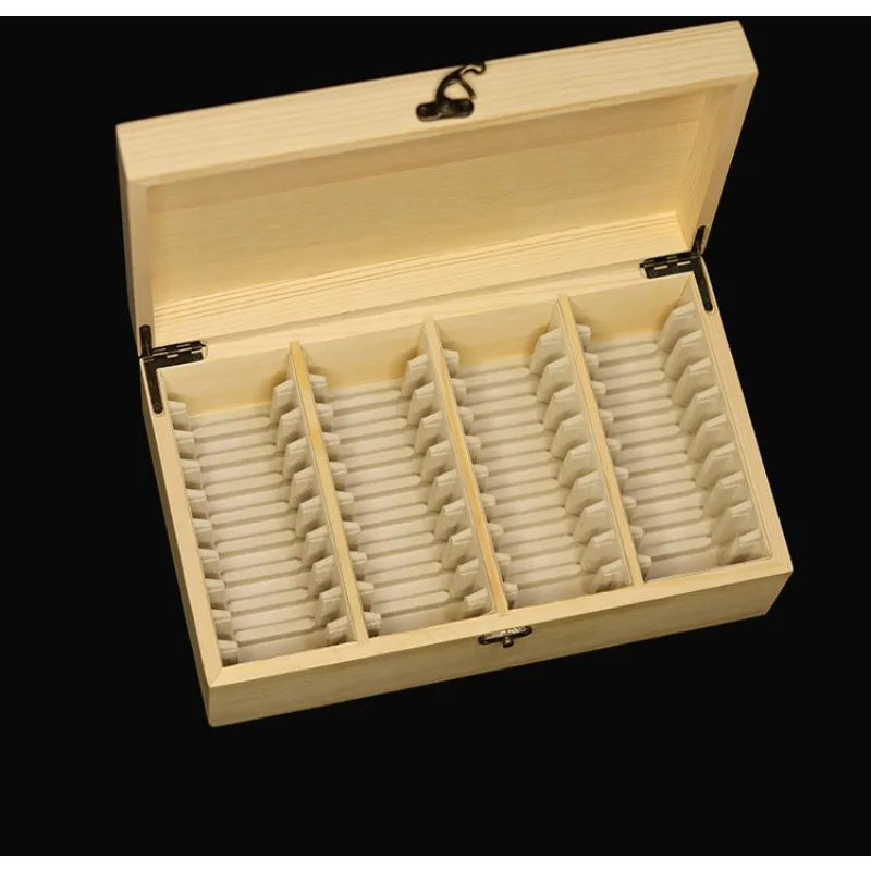 40 Holes Wooden Round Protect Coins Case Holders Storage Container Display Cases Box Commemorative Coins Collection Box