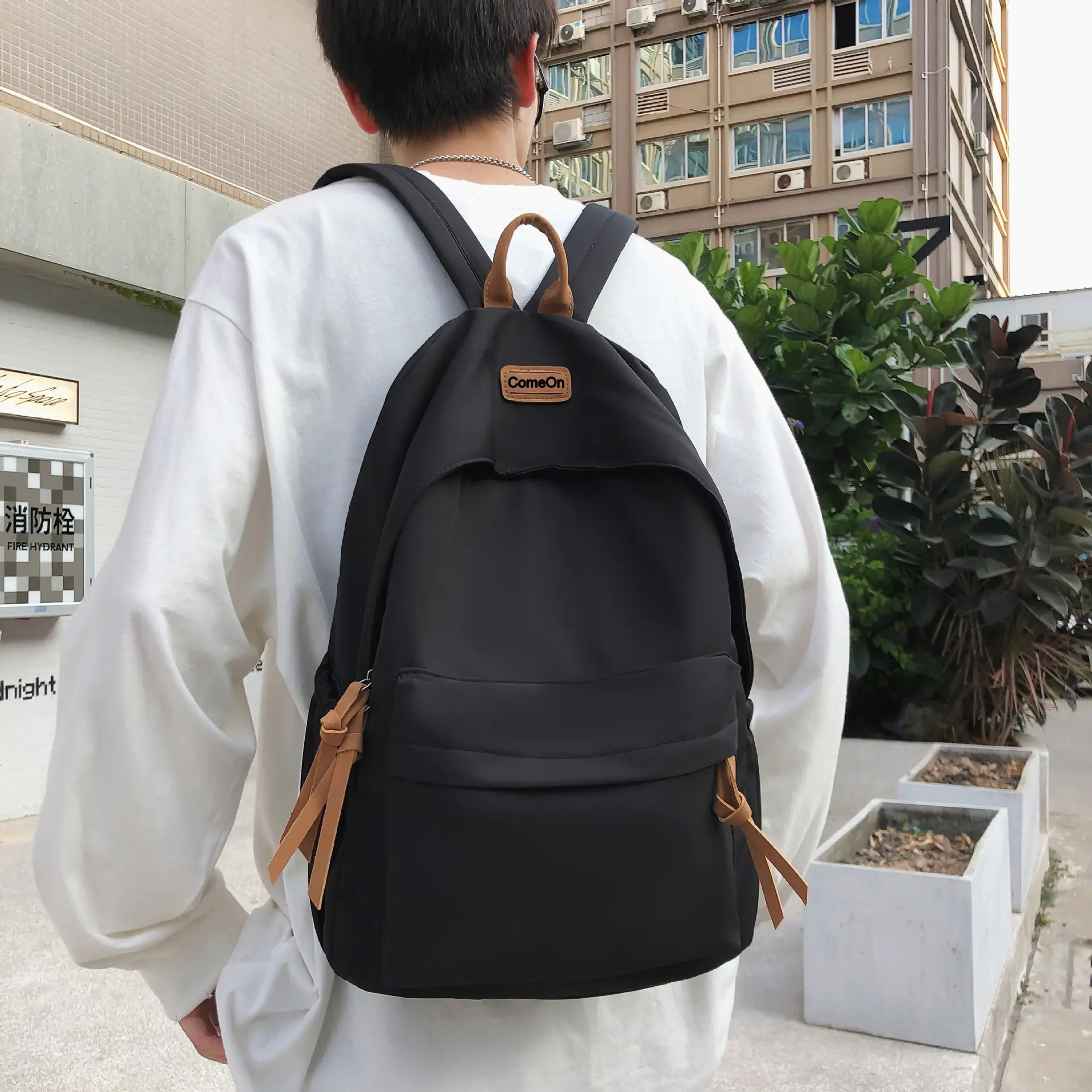 Waterproof Travel Large Capacity Fashion Backpack Teenager Boys Girls School College Students Nylon Simple Backpack