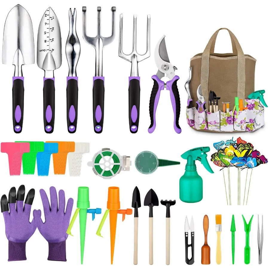 

Garden Tools Set 83 Piece Succulent Tools Set Included Heavy Duty Aluminum Gardening Tools for Gardening NonSlip Ergonomic Hand