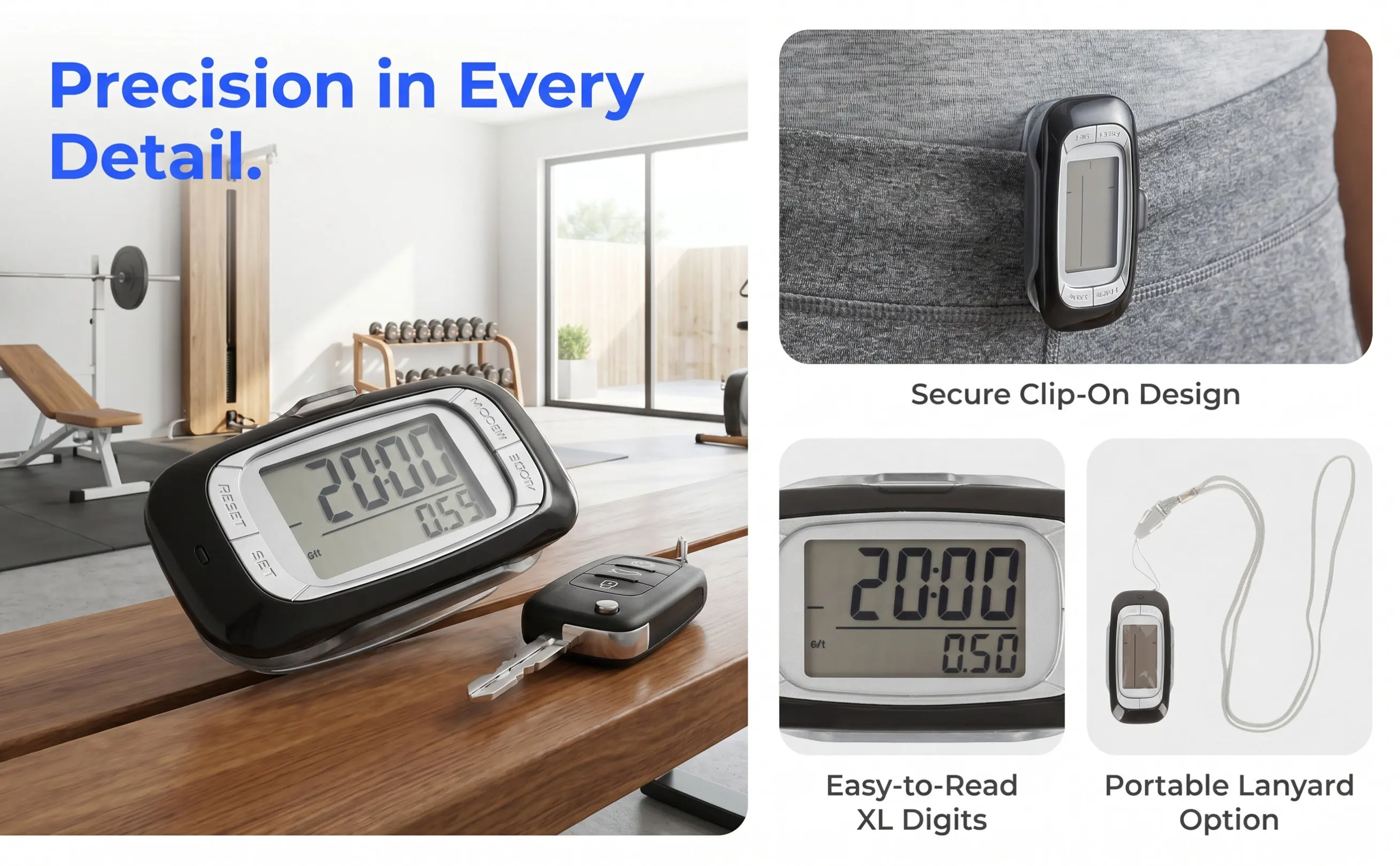Professional Creative Pedometer Portable Hiking Step Counter Walking Calorie Multifunctional Passometer Creative Pedometer
