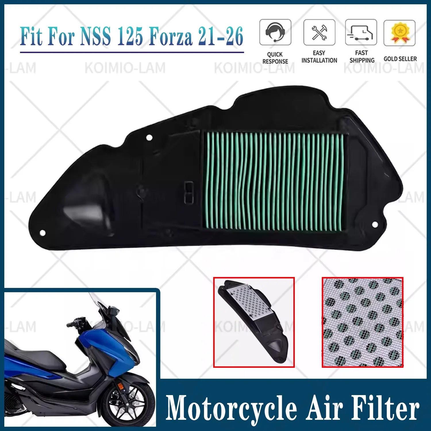 Passend für HONDA FORZA 125 NSS125 2021 - 2026 Motorradzubehör Luftfilter Ansaugreiniger NSS 125 2022 2023 2024 2025 – Detail 1