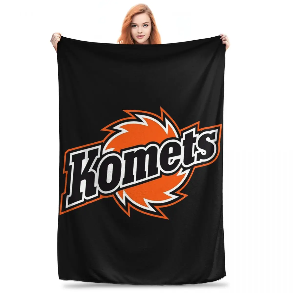 Fort Wayne Komets Ice Hockey Blankets Fleece Portable Sofa Throw Blankets For Couch Bedding Travel Throws Bedspread Quilt