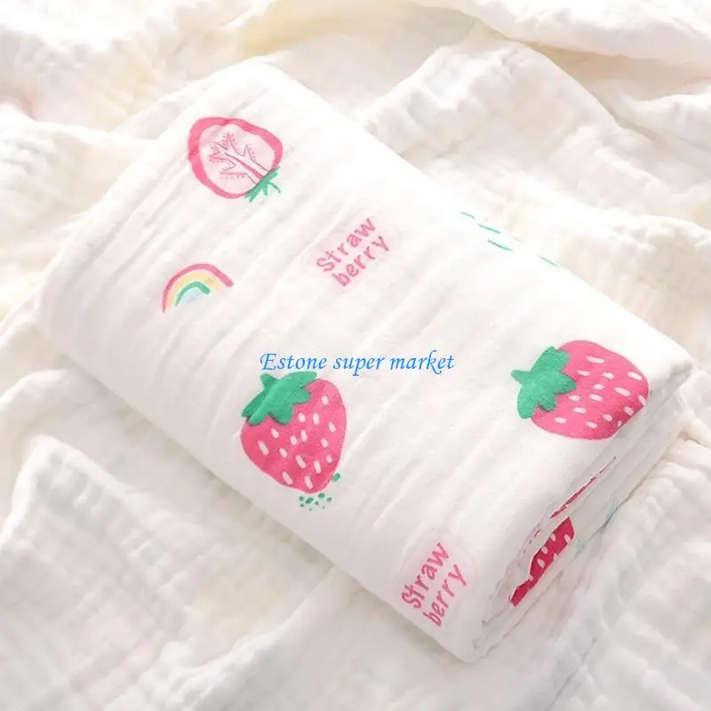 090B قماش للف الرضع 6 طبقات من القطن الخالص الشاش تلقي بطانية لحاف من الموسلين منشفة استحمام غطاء عربة الأطفال الوليد الدعائم #2