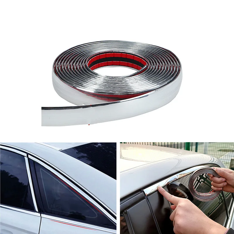 

PVC Exterior Car Chrome Body Strip Bumper Auto Moulding Styling Trim Sticker Window Scratch-Proof Protector Automotive