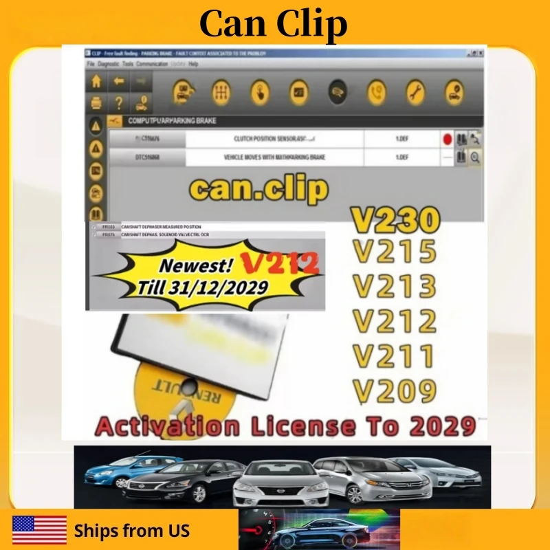 

Горячая распродажа! SW V215 V213 V212 V230 V209 V220 для Renault Can Clip диагностический инструмент Бесплатные подарки + Reprog V191 +Dialogys V4.72 Automot