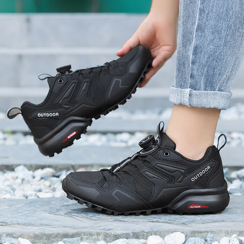 Zapatos de senderismo y zapatos de ciclismo de moda: suelas de goma duraderas y antideslizantes, absorción de impactos, parte superior de tela transpirable, con un