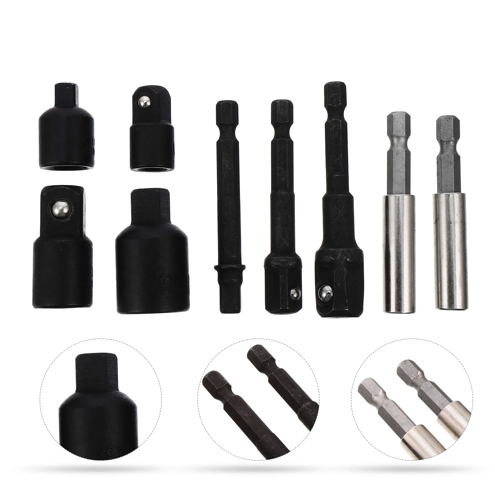 Adapter Kit Impact and Reducer Set Driver Socket Bit Electric Drill Nut for Practical Tool Steel Extension Rod Hex Square