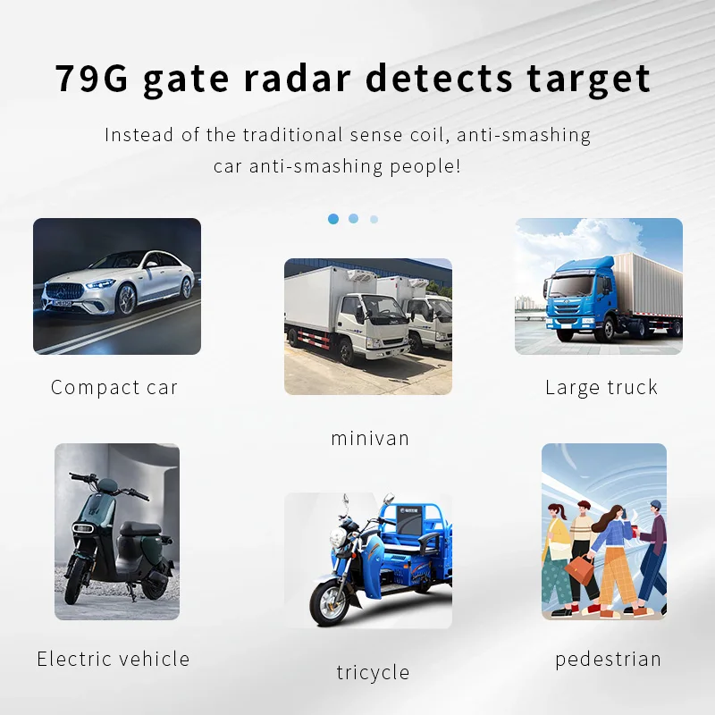 Detector de veículos sem fio, radar 79ghz, sistema de estacionamento, barreira de lança, radar anti-esmagamento para substituição de bobina de loop,