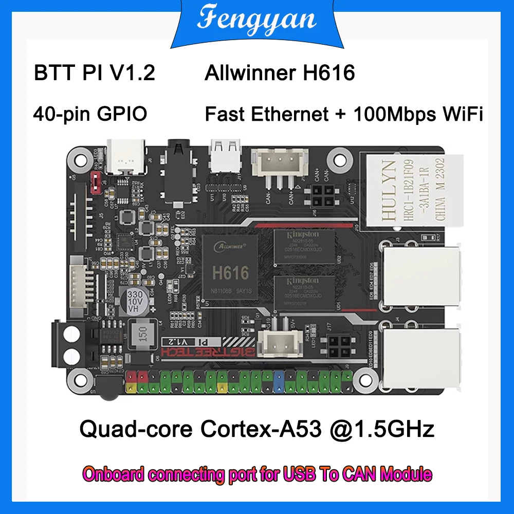 

BIGTREETECH BTT PI V1.2 Allwinner H616 4Core With 2.4G WiFi 40Pin GPIO VS Raspberry PI For Klipper I3 CoreXY 3D Printer DIy User